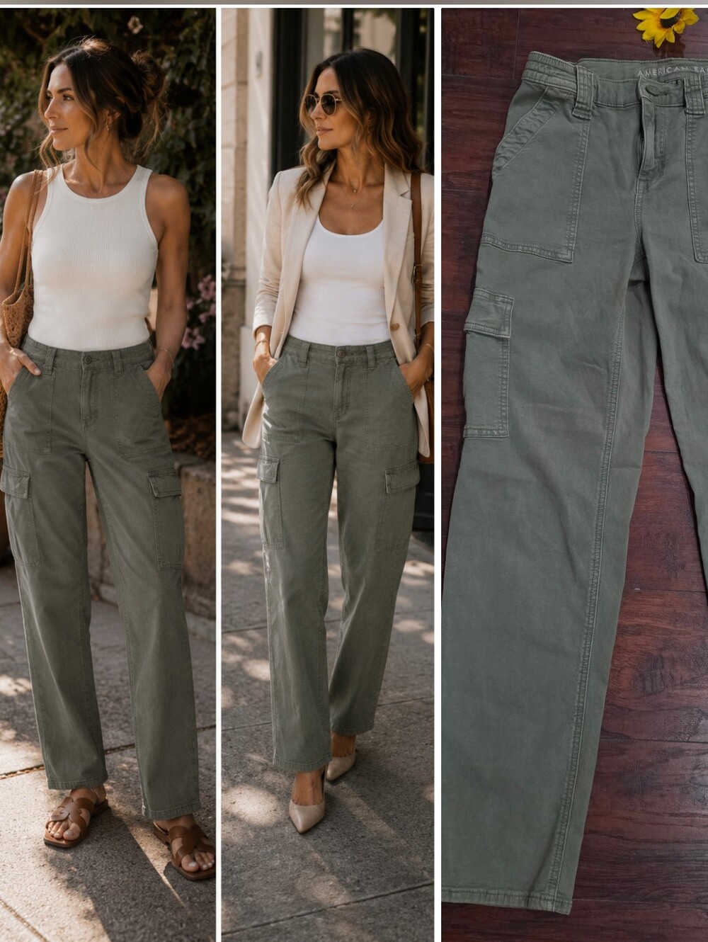 American EAGLE Utility Cargo Pants - Olive - Picture 1 of 9